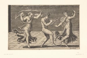 Tančící satyři a maenady od Marcantonio Raimondi