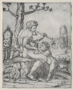 Faun a dítě, c. 1509. od Marcantonio Raimondi