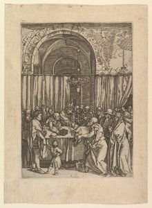 Velekněz odmítl obětní beránek od Joachima, po Dürerovi, ca. 1500-1534. od Marcantonio Raimondi