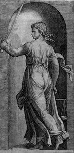 Spravedlnost od Marcantonio Raimondi
