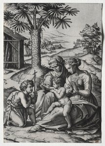 Madona z palmy. od Marcantonio Raimondi