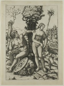 Mars, Venuše a Amor od Marcantonio Raimondi