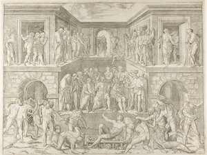 Mučednictví svatého Vavřince od Marcantonio Raimondi
