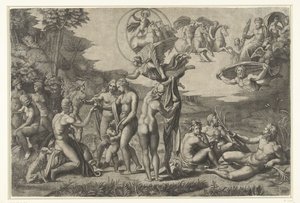 Soud z Paříže od Marcantonio Raimondi