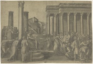 Šalomoun a královna ze Sáby od Marcantonio Raimondi