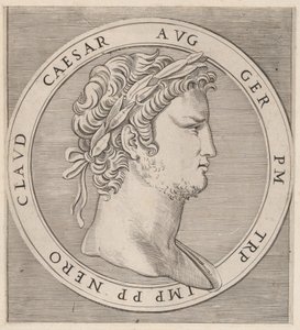 Zrcadlo římské velkoleposti: Nero, z Dvanáct Caesarů, ca. 1500-1534., ca. 1500-1534. od Marcantonio Raimondi