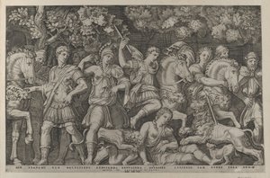 Lov lvů, ca. 1500-1534., ca. 1500-1534. od Marcantonio Raimondi