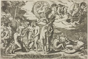Soud z Paříže od Marcantonio Raimondi