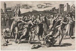 Masakr nevinných (bez jedle) od Marcantonio Raimondi