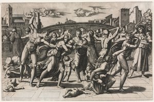 Masakr nevinných bez jedle, c. 1513-1515. od Marcantonio Raimondi