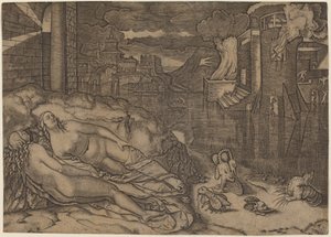 Rafaelův sen od Marcantonio Raimondi possibly after Raphael