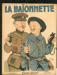 Obálka "" La Baionnette "", Satirický v barvách
