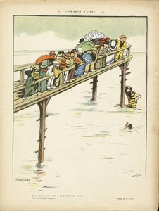 Ilustrace Marcela Capyho (1865-1941) v Le Lire, 24. 8. 12 - Jak na to? - Volný čas, Architektura Urbanismus, Mořské Mořské pobřeží, Plavání Plavání Plavání, Dav od Marcel Amable O.L. Capy