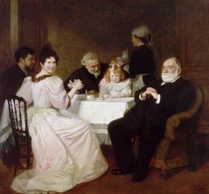 Rodinné setkání v domě Madame Adolphe Brisson od Marcel Andre Baschet