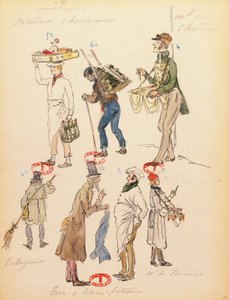 Francie, Paříž, Kostýmní skica pro kompars v opeře La boheme od Giacoma Pucciniho (1858-1924), představení v Paris Opera Comique, 13. června