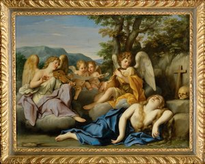 Extáze svaté Máří Magdalény (olej na mědi) od Marco Antonio Franceschini