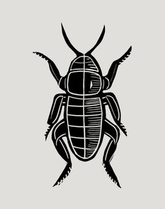 Temná jizva, 2023 (linoleum na papíře) od Marco Campedelli