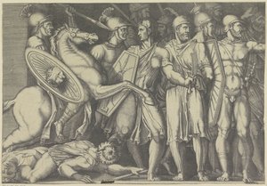 Trajan bojující s Dáky od Marco Dente (attributed to)