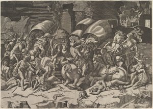 Bitva s Cutlassem, ca. 1515-27. od Marco Dente