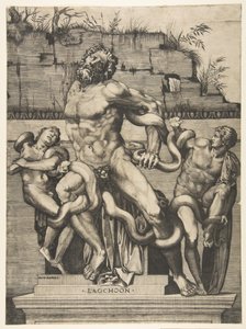 Laocoön a jeho synové byli napadeni hady, ca. 1515-27.