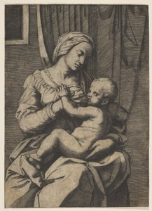 Panna kojící nemluvně Krista na klíně, 1515-20. od Marco Dente