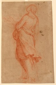 Kresba, Mladá žena (sv. Máří Magdaléna pod křížem), 1550-75