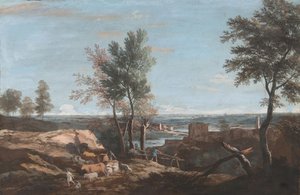 Rozsáhlá pastorační krajina, ca. 1700-1730. od Marco Ricci