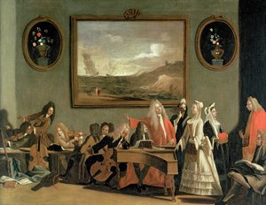 Zkouška opery, o níž se říká, že je Pyrrhus a Demetrius, se konala ve zkušební místnosti v Haymarket Theatre, 1709
