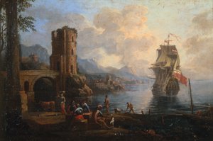 Přímořská krajina s postavami od Marco Ricci