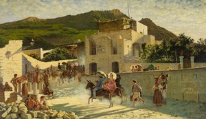 Procházka na Capri, kolem roku 1867 (olej na plátně)