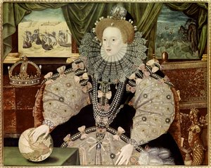 Portrét anglické královny Alžběty I., známý jako portrét Armady, kolem roku 1588 (olej na desce)