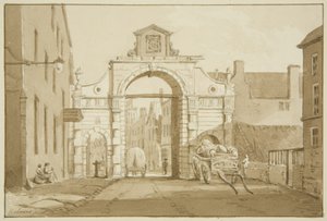 Temple Gate (tužka a akvarel na papíře) od Marcus H. Homes