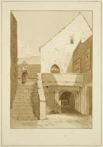 Černí nebo dominikánští bratři, Merchant Street (tužka a akvarel na papíře) od Marcus H. Homes