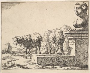 Ovce, ze sady 16 talířů, 1664. od Marcus de Bye