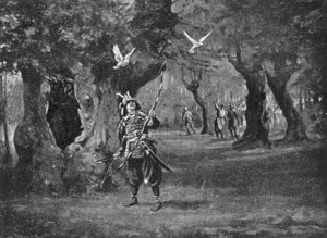 Incident v japonské "válce růží" (litografie) od Margaret (after) Dovaston
