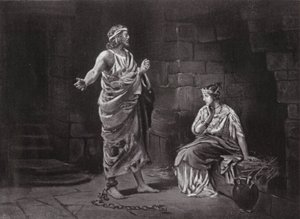 Pelopidas v zajetí (litografie) od Margaret (after) Dovaston