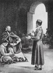 Vologeses III. dohlíží na sbírku Pehleviho Avesty, 160 n. l. (litografie) od Margaret (after) Dovaston