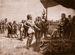 Caractacus before Claudius, ilustrace z "Hutchinson