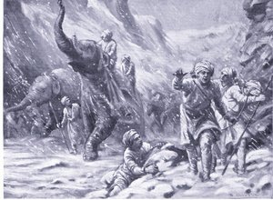 První úspěch Mahmuda z Ghazní 1000 n. l. (litografie) od Margaret Dovaston