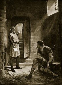 Stephen dostává rozkaz k propuštění, ilustrace z "Hutchinsonova příběhu britského národa", cca 1920 (litografie)