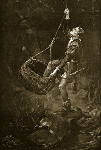 Hrabě z Kildare utíká z jámy, asi 1548, ilustrace z "Hutchinson