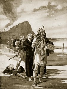The Plunder of Lindisfarne, ilustrace z knihy "Hutchinson