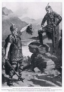 Hlava Donalda MacWilliama darovaná Alexandrovi II. 1214 n. l. od Margaret Dovaston