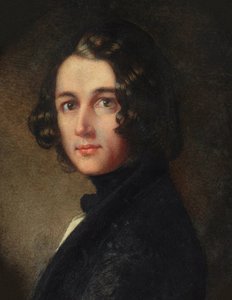 Detail portrétu Charlese Dickense, 1843. od Margaret Gillies