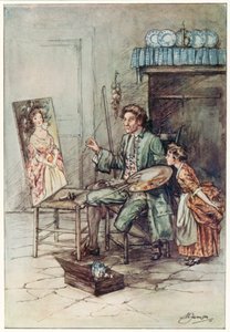 Farář z Wakefieldu, Oliver Goldsmith (barevná litografie)