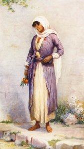Drúzská žena (barevná litografie)