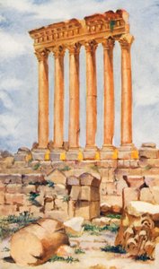 Jupiterův chrám, Baalbek (barevná litografie)