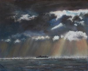 Bouře na moři, 2022 (pastel) od Margo Starkey