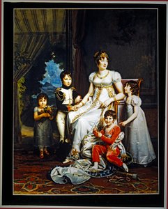 Královna Caroline Murat a její čtyři děti (plátno) od Marguerite Gerard