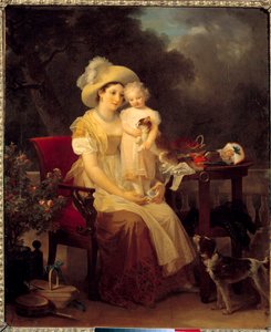 žena sedící držící dívku na kolenou Obraz Marguerite Gerard (1761-1837) 1799 Sun. 0,64x0,53m. Dijon, Muzeum výtvarných umění.